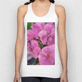 Modern Violet Lilac Watercolor Acrylic Floral Paint Unisex Tank Top