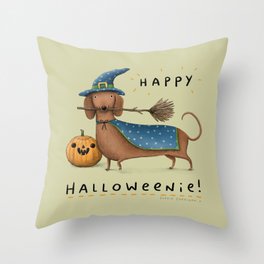 Happy Halloweenie! Throw Pillow