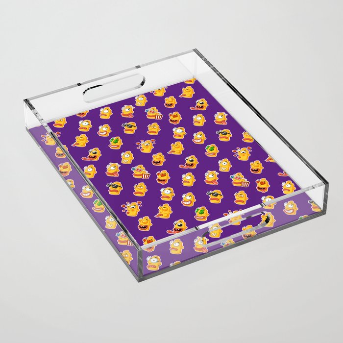 Cheerful head purple Acrylic Tray