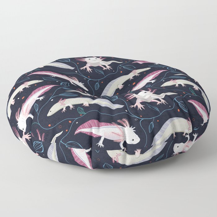 Axolotls/Mexican walking fish Floor Pillow