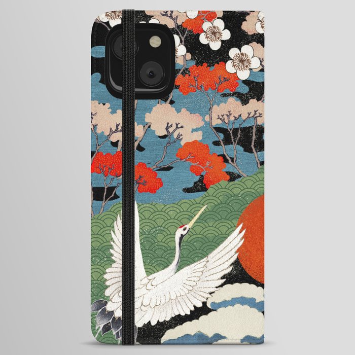 Bestseller! Magical Herons at Sunrise | Japanese Vintage Woodblock Print iPhone Wallet Case