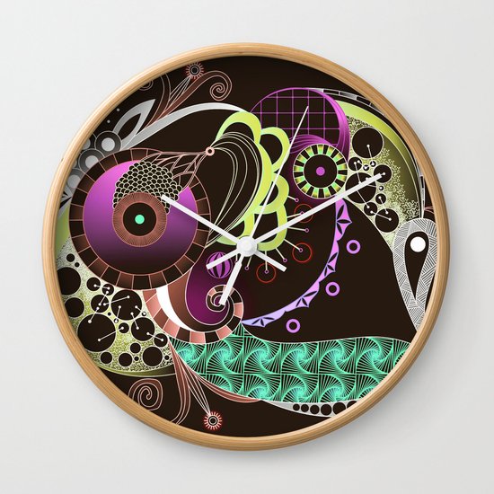 Autumn tangle night Wall Clock