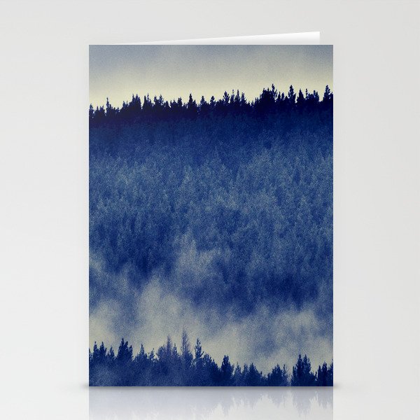 Misty Pine Forest Drama in the Scottish Highlands Stationery Cards