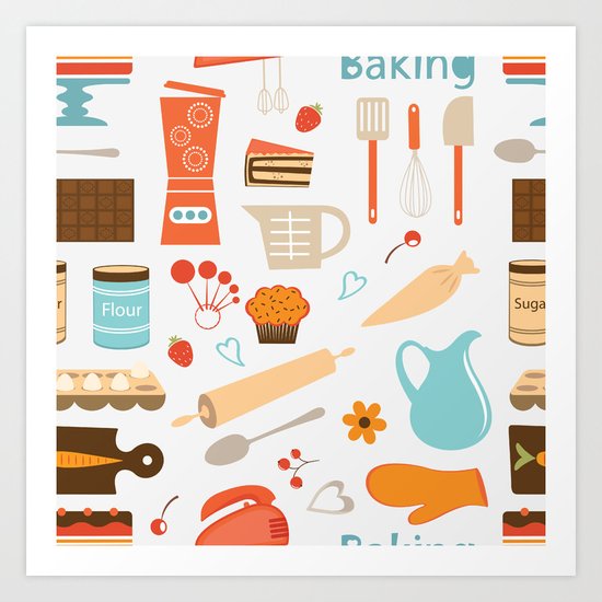 baking pattern Art Print