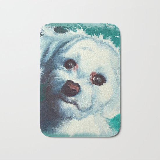 Maltese dog - Pelusa - by LiliFlore Bath Mat