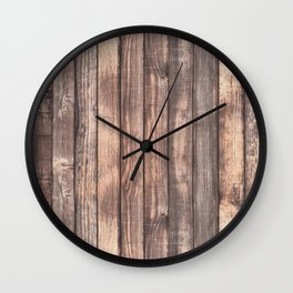 Background of old vertical wooden wall texture photo Wall Clock