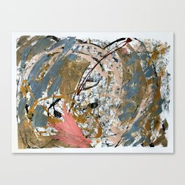 Symphony [2]: colorful abstract piece in gray, brown, pink, black and white Canvas Print
