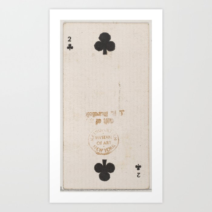 Two of Clubs (black), from the Playing Cards series (N84) for Duke brand cigarettes Art Print