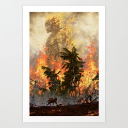 The fire demon of the rainforests Art Print