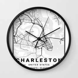 Charleston tourist map Wall Clock