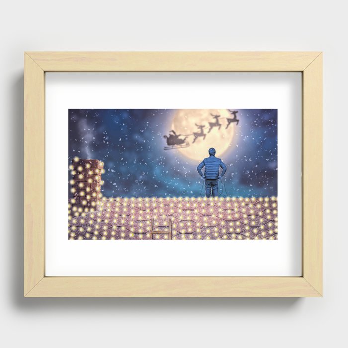 Clark Up On The Roof Recessed Framed Print