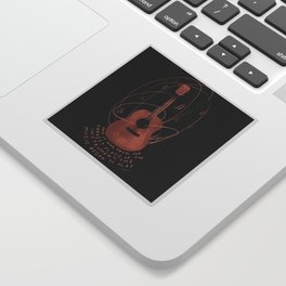 "And It Was From The Darkest Place Of The Instrument, The Music Began To Play." | Musical Art Sticker