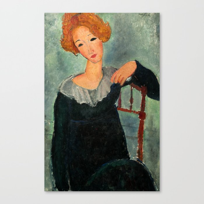 Woman with Red Hair, 1917 by Amedeo Modigliani Canvas Print
