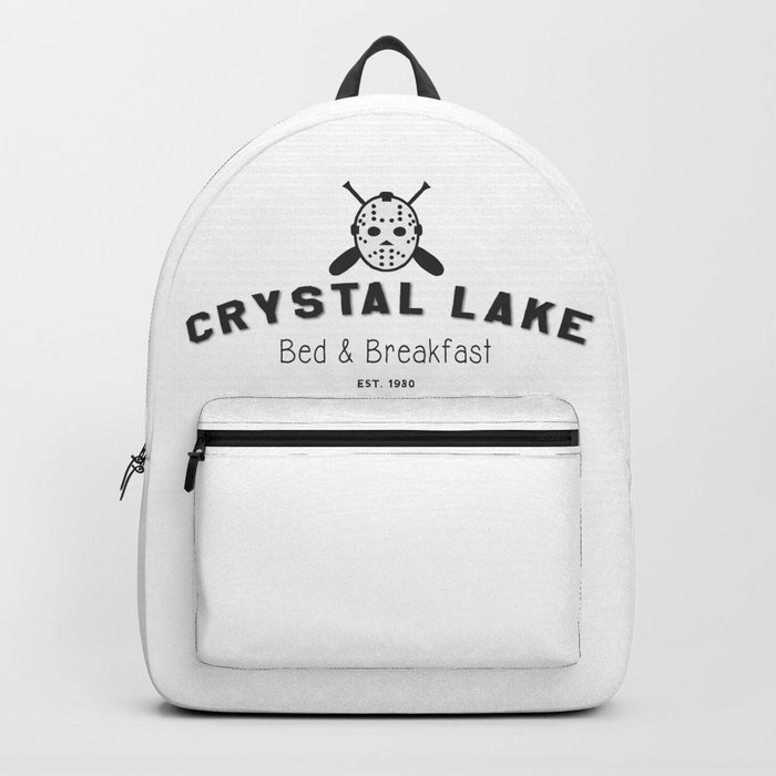 Crystal Lake Bed and Breakfast, Former Camp Crystal, Est.1980, Design for Wall Art, Posters, Tshirts, Men, Women, Kids Backpack