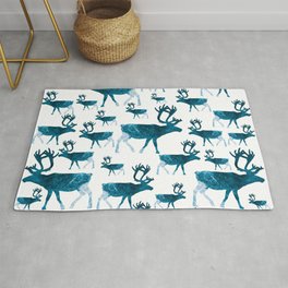 Coastal Christmas Reindeer Rug