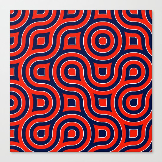 Red Deep blue spirale Canvas Print