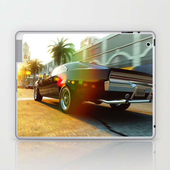 Blown RT Charger rea racing view black muscle car automobile transportation color photograph / photography poster posters Laptop & iPad Skin