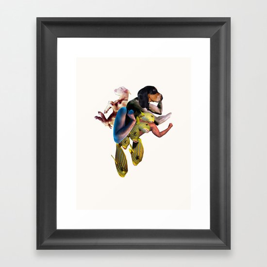 Flexing Dog Framed Art Print
