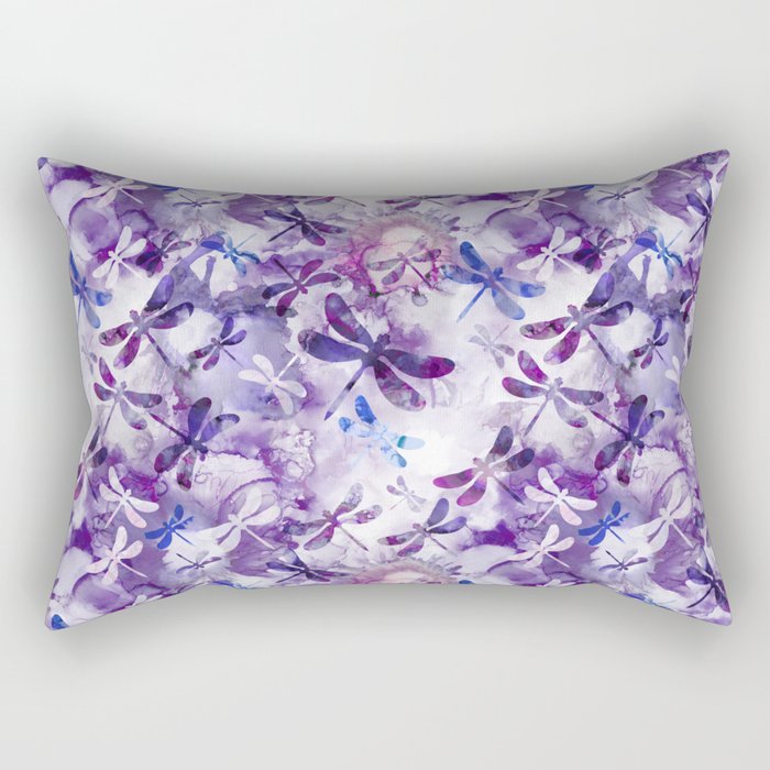 Dragonfly Lullaby in Pantone Ultraviolet Purple Rectangular Pillow