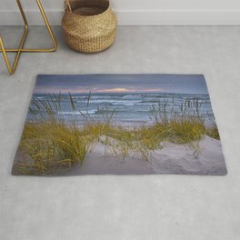 Lake Michigan Dune with Beach Grass at Sunset Area & Throw Rug