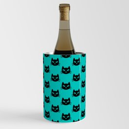 kittyhead (black on teal) Wine Chiller