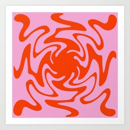 70s Retro Pink Orange Abstract 2 Art Print