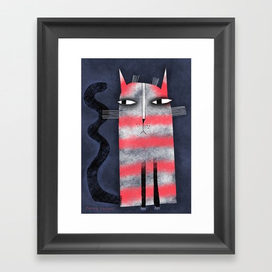 PEPPERMINT CAT Framed Art Print