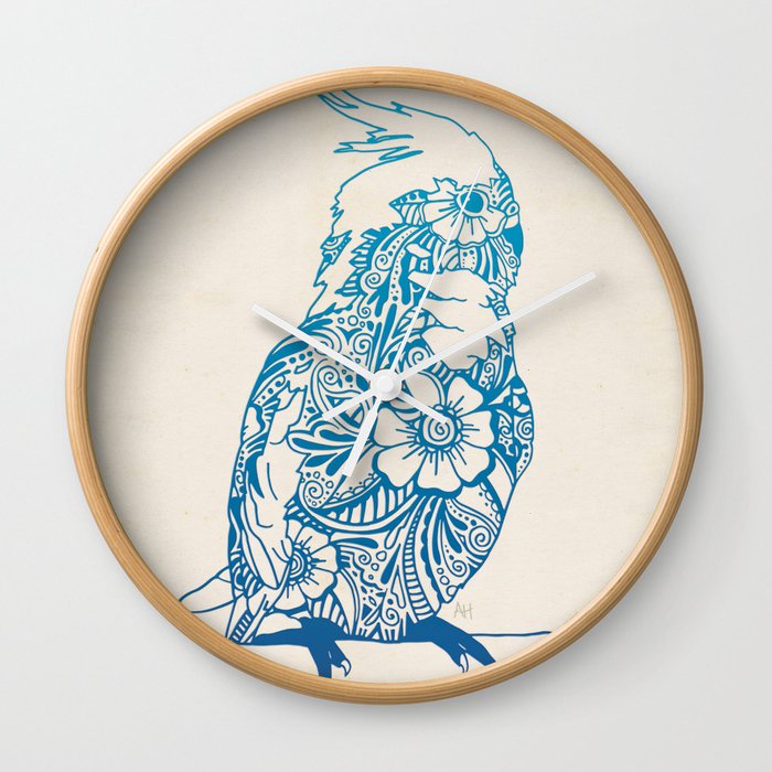 Henna Cockatiel Wall Clock