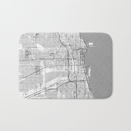 Chicago Map Line Bath Mat