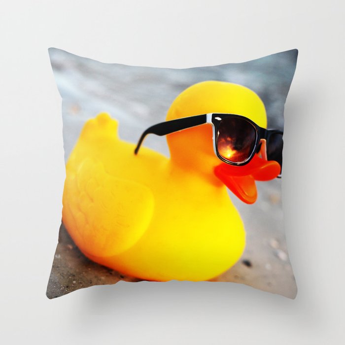 Beach Duck Throw Pillow
