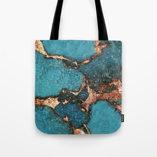 AQUA & GOLD GEMSTONE Tote Bag