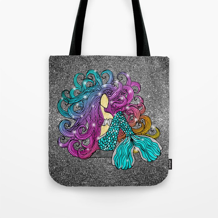 Rainbow Mermaid Tote Bag