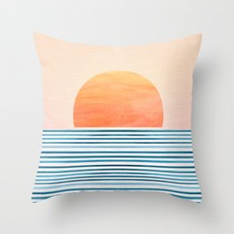 Tropical Sunrise Abstract Landscape Throw Pillow