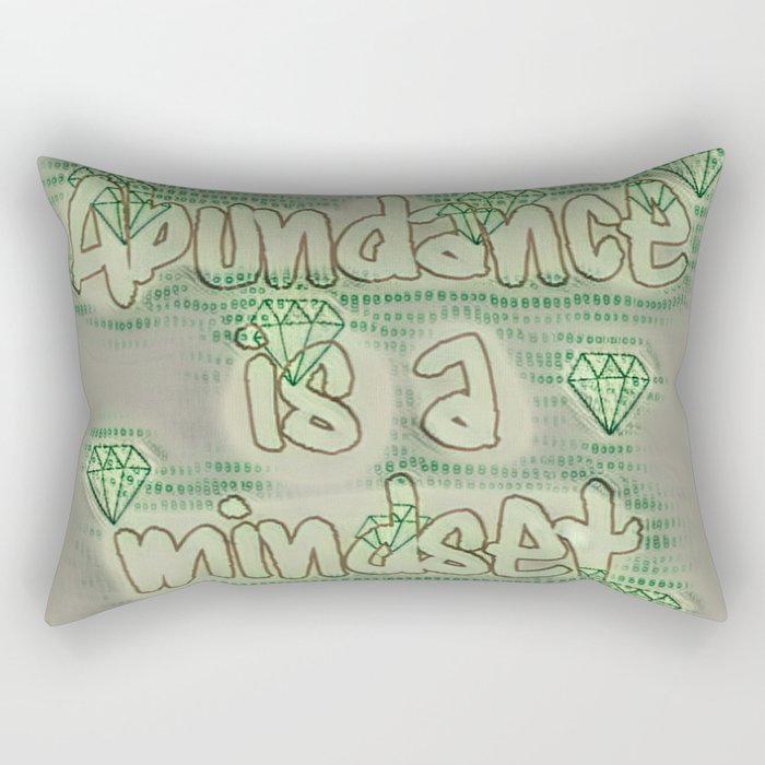Abundance is a Mindset Money Filter Green Rectangular Pillow