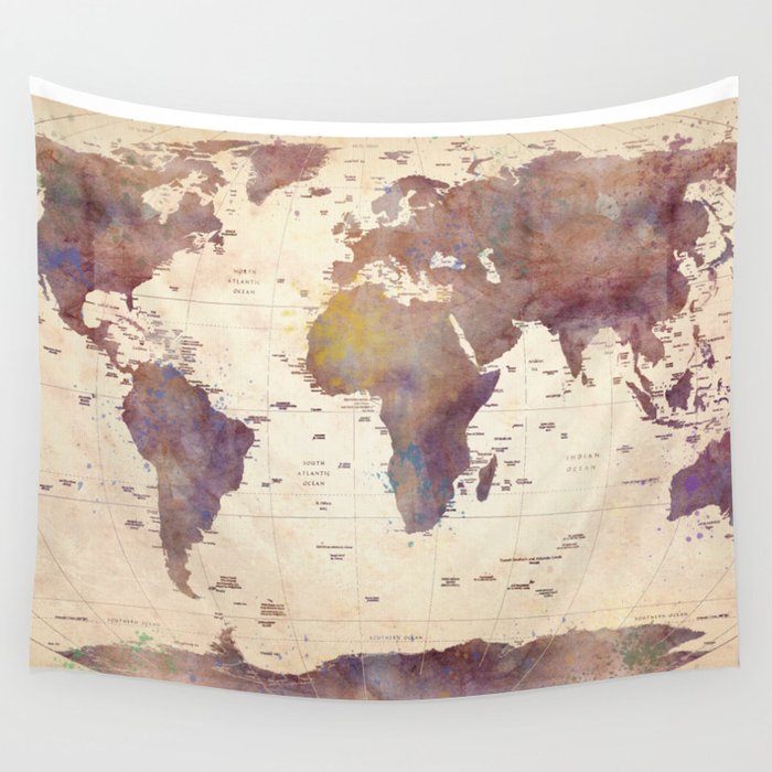 Old World Map Wall Tapestry by Dennson Creative Society6