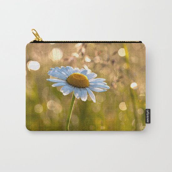 Floral Daisy Flower Flowers in a meadow after rain on #Society6 Carry-All Pouch