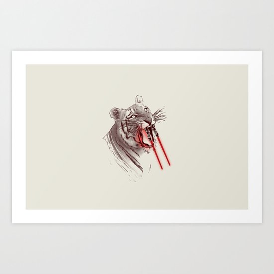 Light Saber Tooth Tiger Art Print