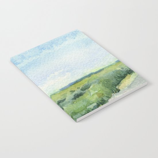 Sky and Grass Landscape Watercolor Notebook