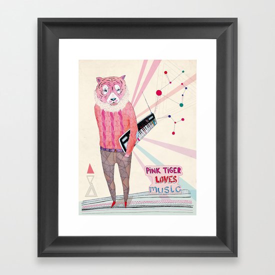 Pink Tiger Framed Art Print