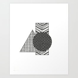 Geometric Triangle, Rectangle & Circle Art Print
