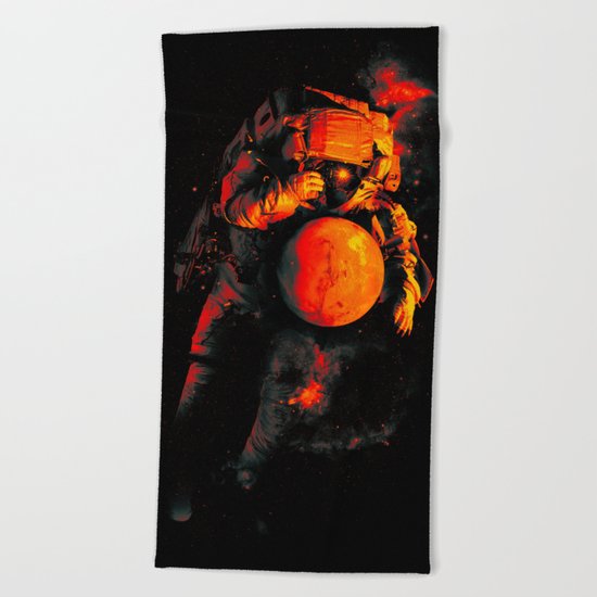 It's a Small Worls After All (Mars) Beach Towel