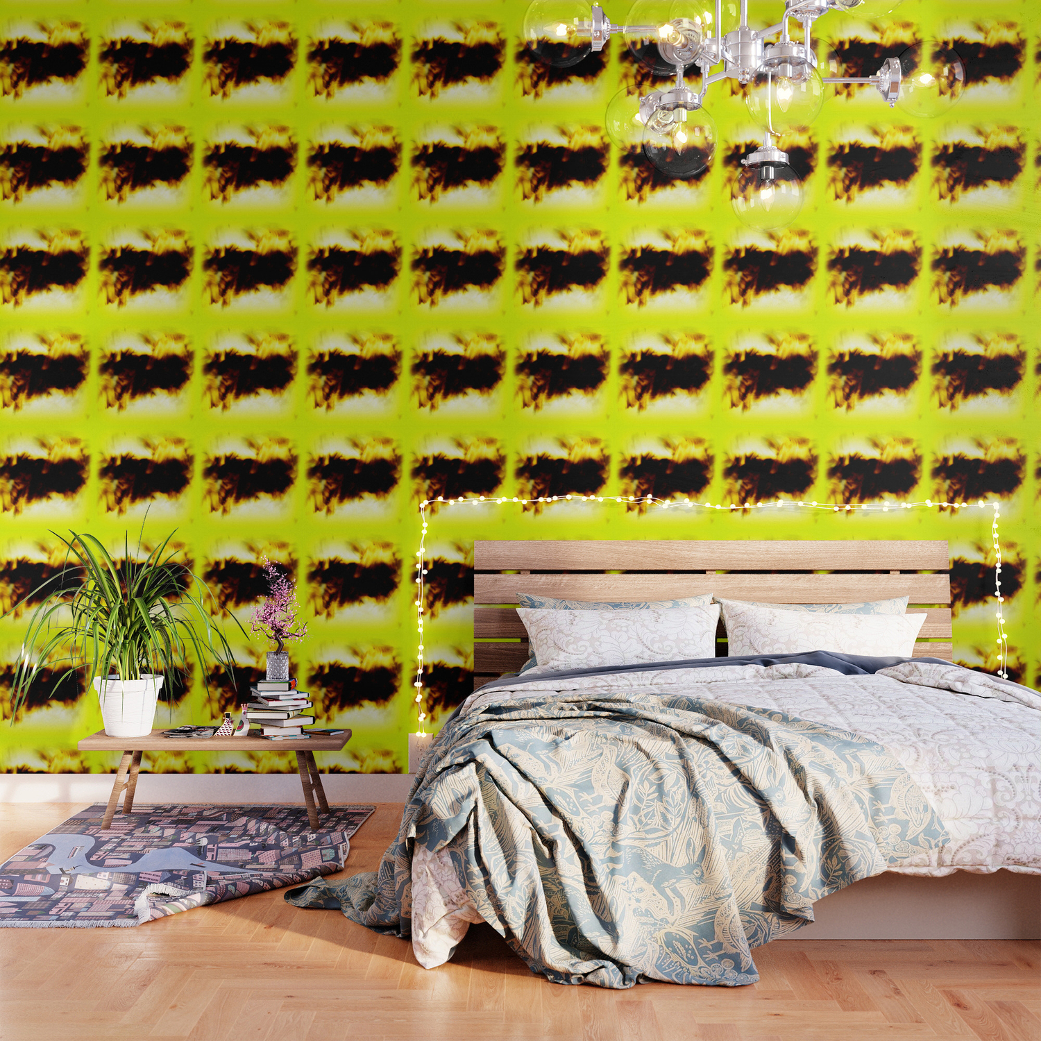 Hole In My Heart Black White Yellow Abstract Wallpaper By