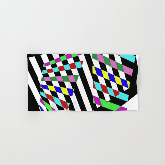 Lost Dimension - Abstract 3D style, multicoloured, geometric artwork Hand & Bath Towel