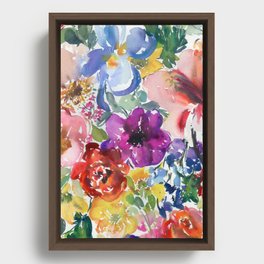rainbow floral pattern N.o 7 Framed Canvas