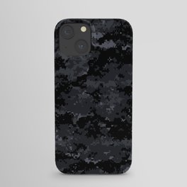 Pixelated Dark Grey Camouflage Army iPhone Case