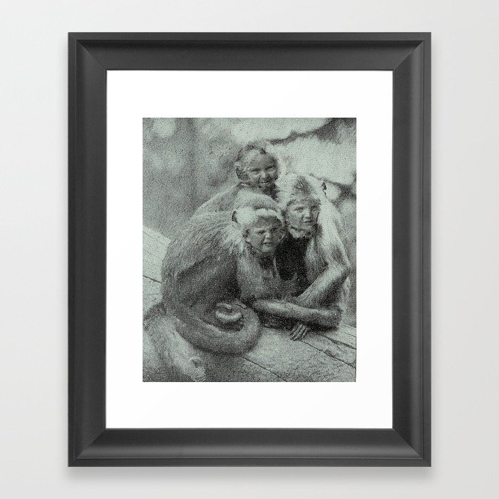 Monkey Children Framed Art Print