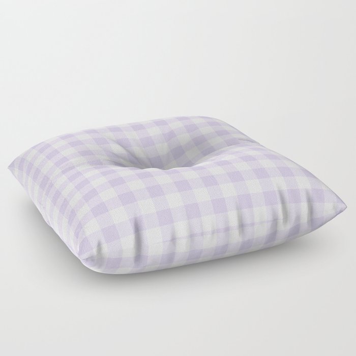 Purple Pastel Farmhouse Style Gingham Check Floor Pillow
