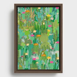 Cactus pattern Framed Canvas