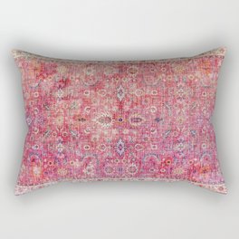 N45 - Pink Vintage Traditional Moroccan Boho & Farmhouse Style Artwork. Rectangular Pillow