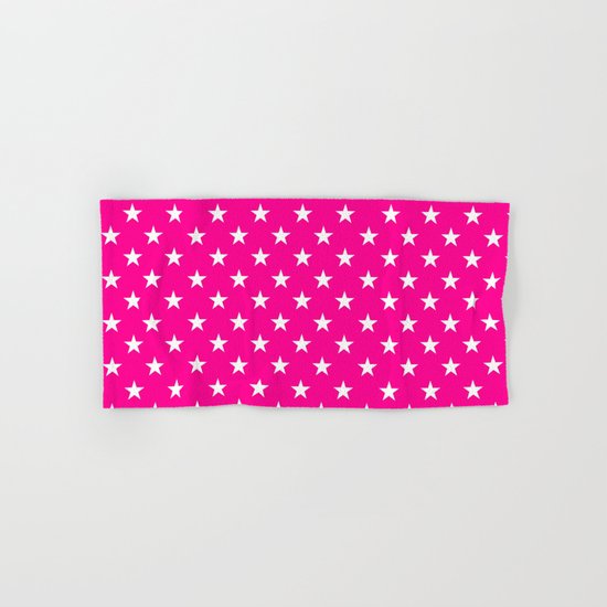 Stars (White/Magenta) Hand & Bath Towel